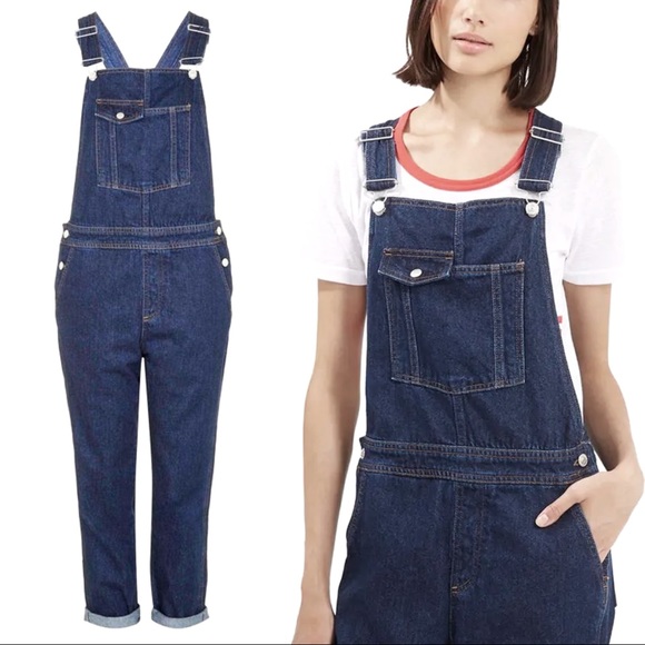 TopShop Moto Slim Denim Overalls - Picture 2 of 12